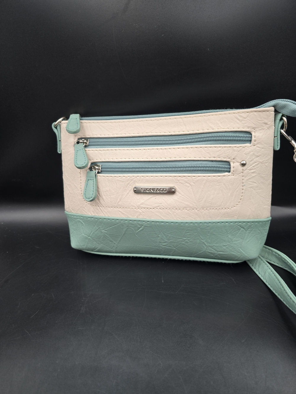 Stone & Co. Two-Tone Mint and Cream Crossbody Bag